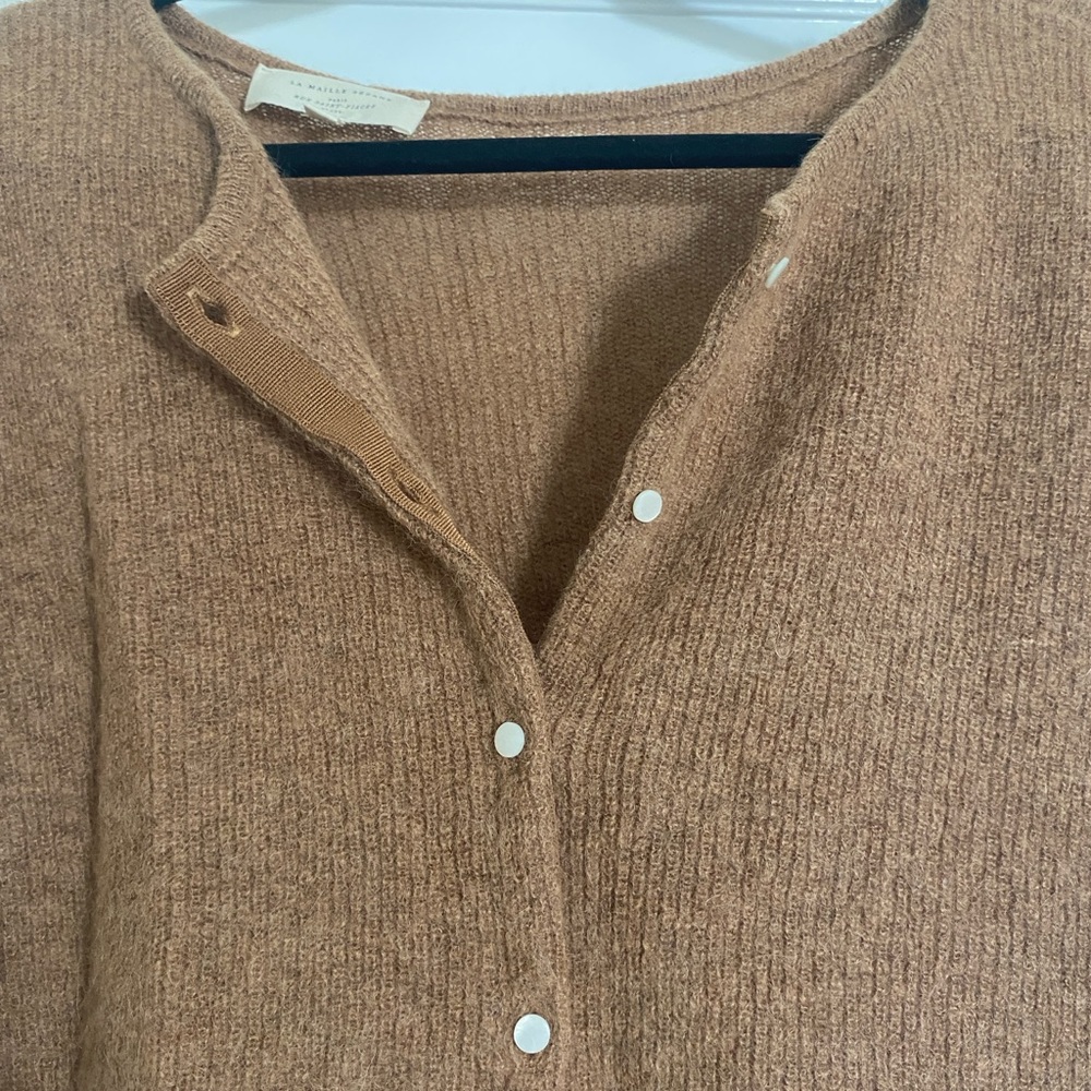 Tan Button-Up Women's Sweater